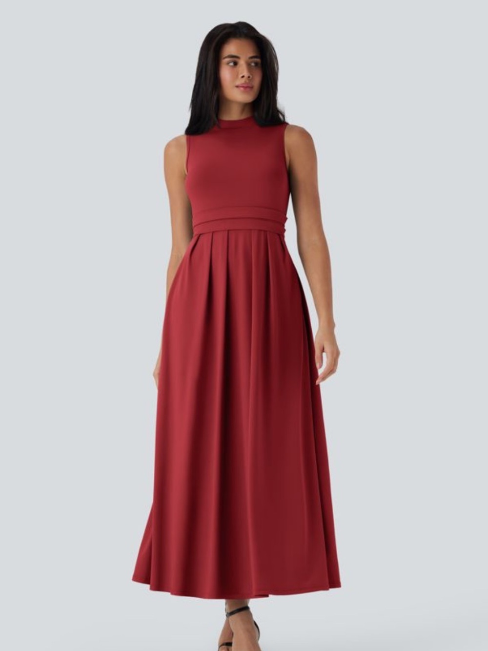 NWOT Halara Stand Collar Sleeveless Maxi Dress